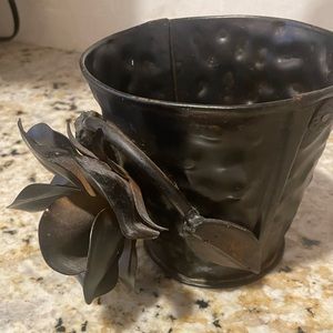 Jan Barboglio hammered metal rose small bucket